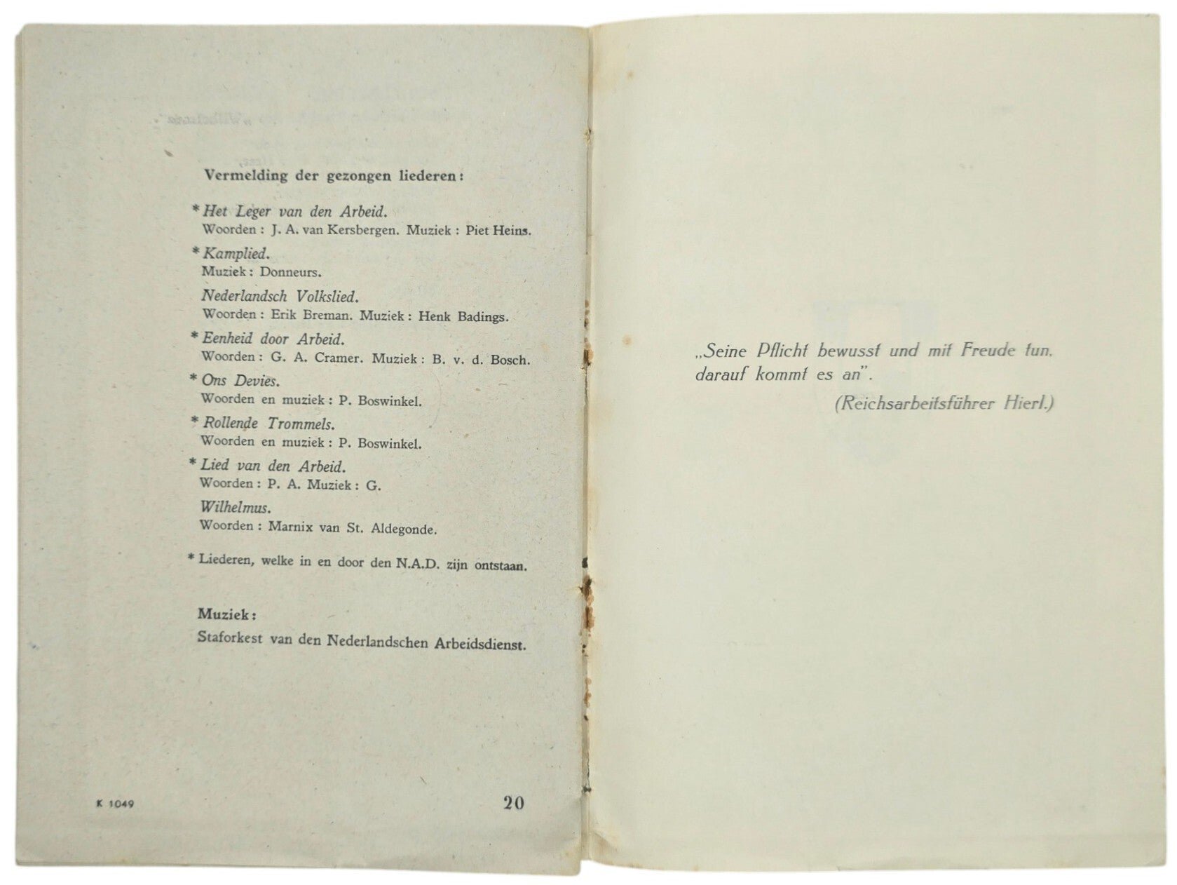 Original WW2 Dutch Collaboration NAD Brochure - Houtrust 's Gravenhage Dag van den Nederlandschen Arbeidsdienst (1942) — image 5