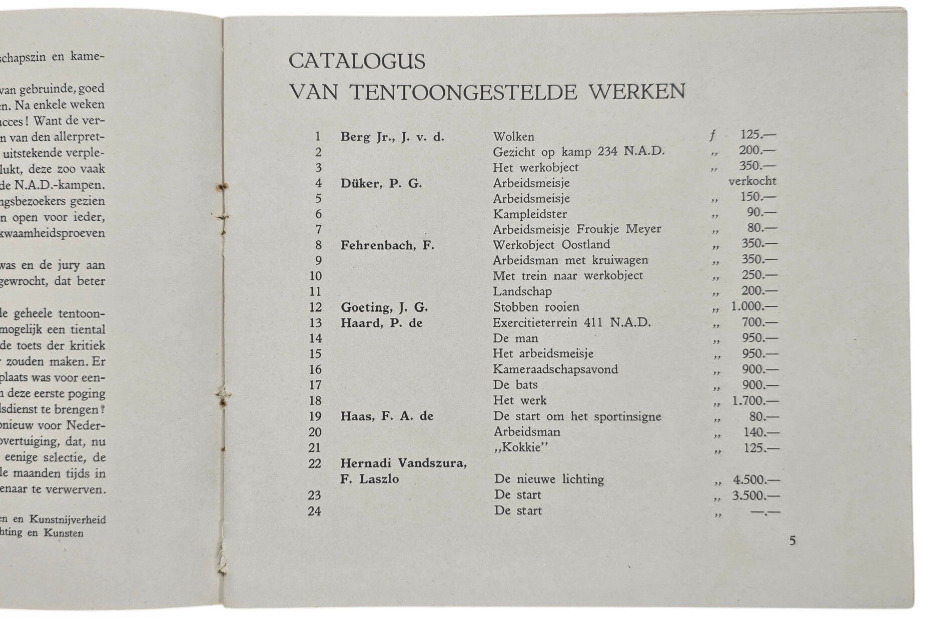 Original WW2 Dutch Collaboration NAD Brochure - Kunstenaars zien den Arbeidsdienst, Exhibition (1943) — image 3