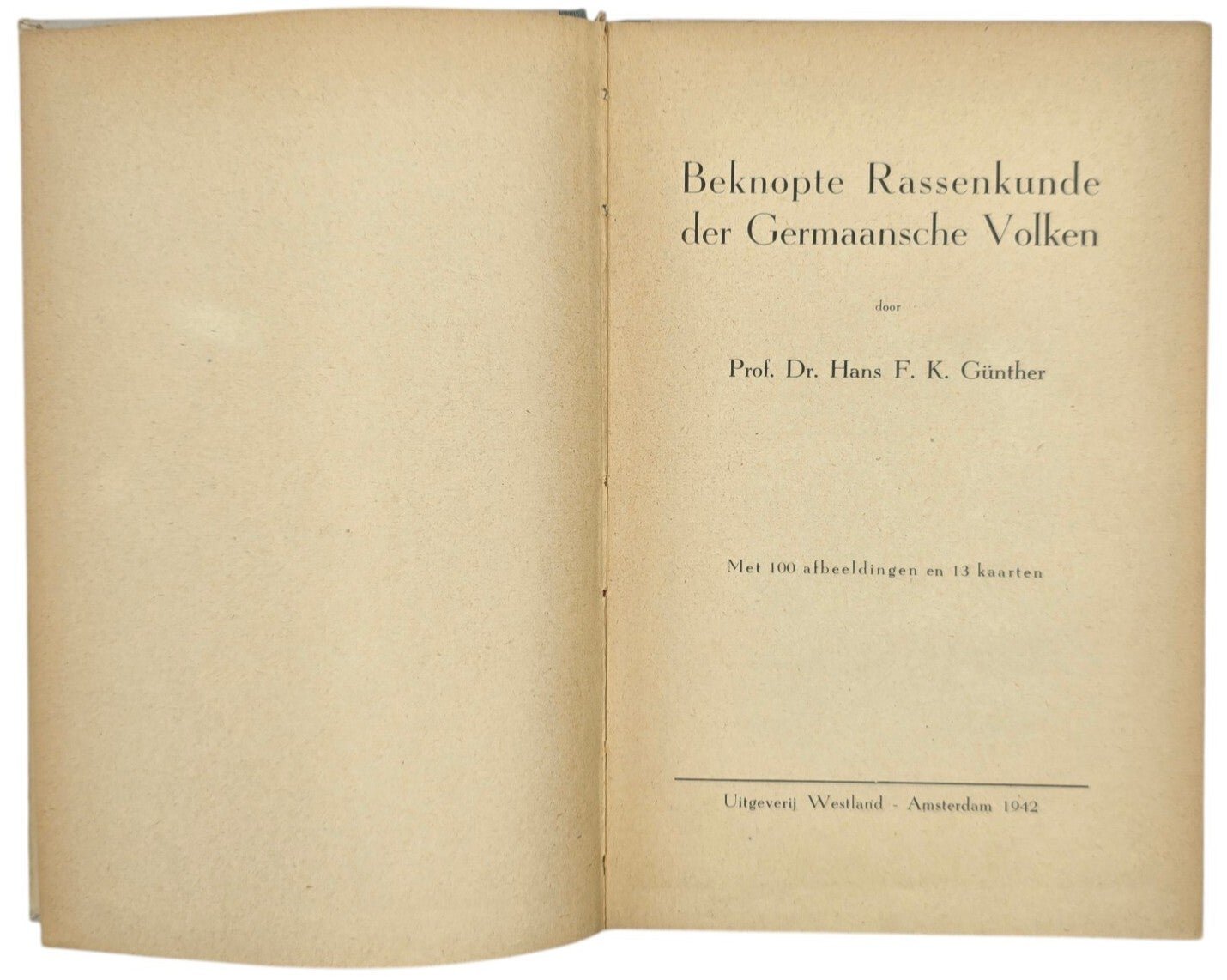 Original WW2 Dutch Collaboration NSB Book - Beknopte Rassenkunde der Germaansche Volken, Dr. Hans F. K. Günther (1942) — image 3