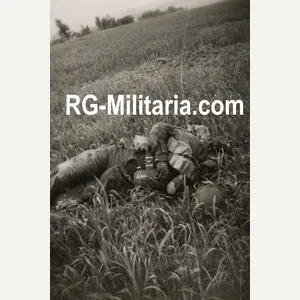 Original WW2 German Photo - KIA British or Canadian soldier
