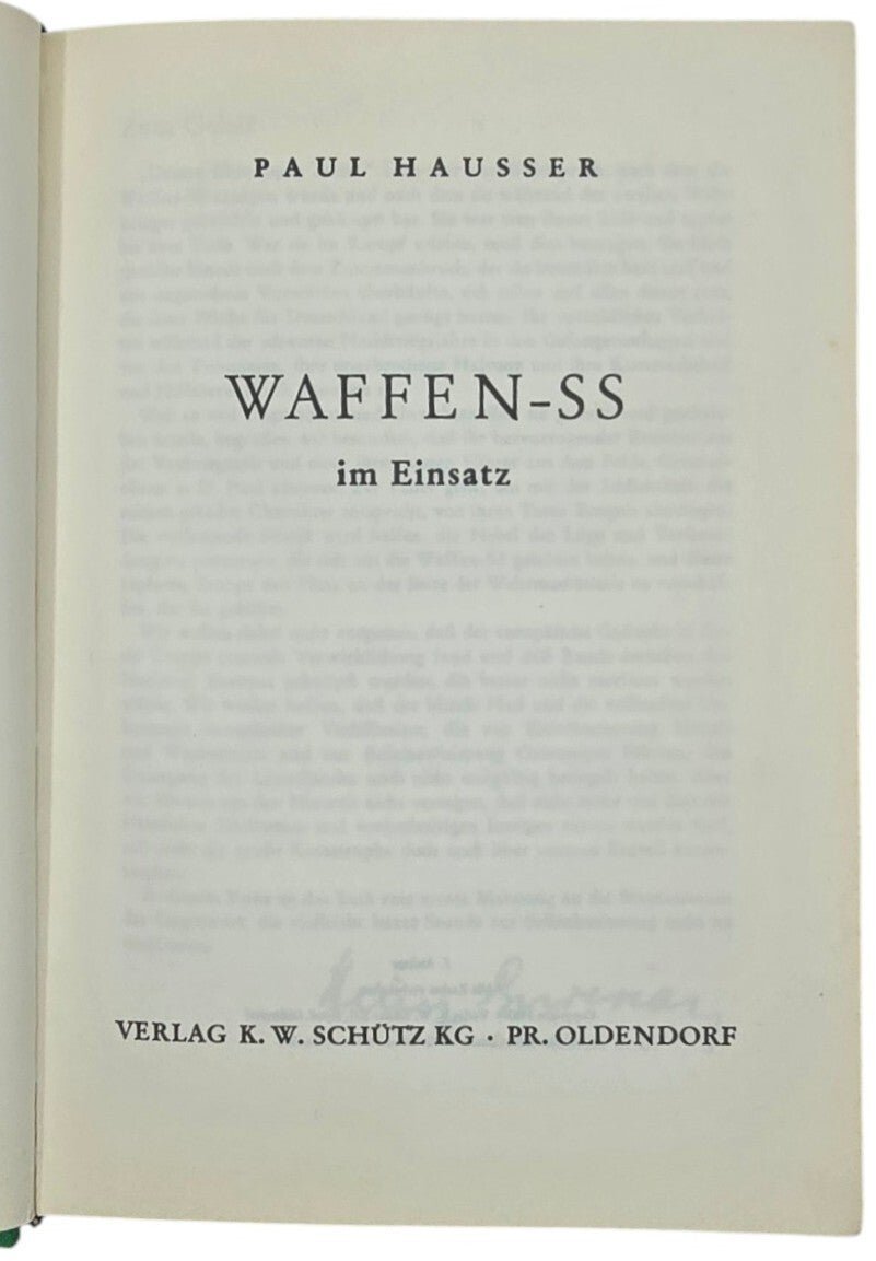 Original German Book – Waffen-SS im Einsatz, Paul Hausser, 7th edition (1953) — image 2