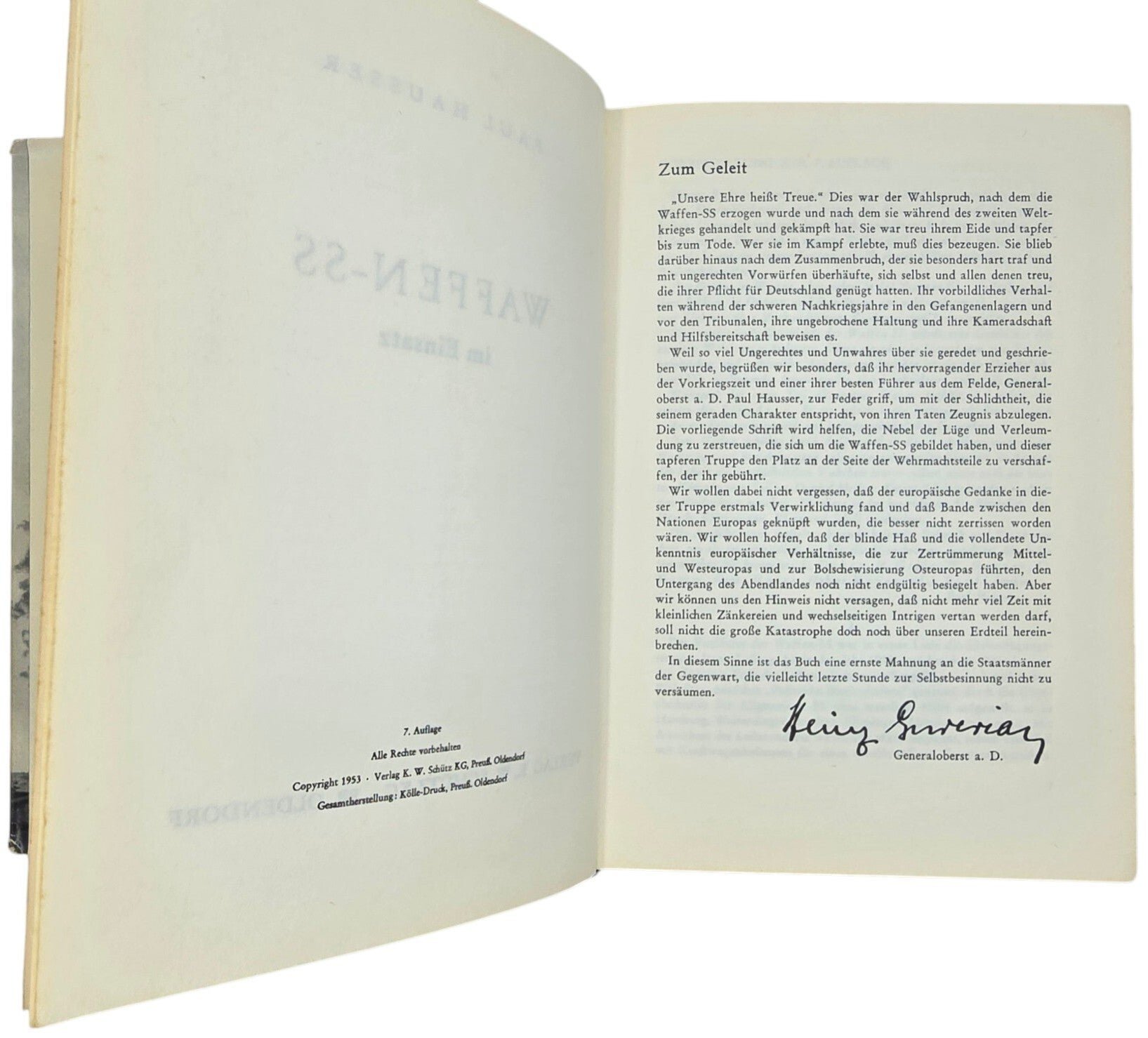 Original German Book – Waffen-SS im Einsatz, Paul Hausser, 7th edition (1953) — image 3