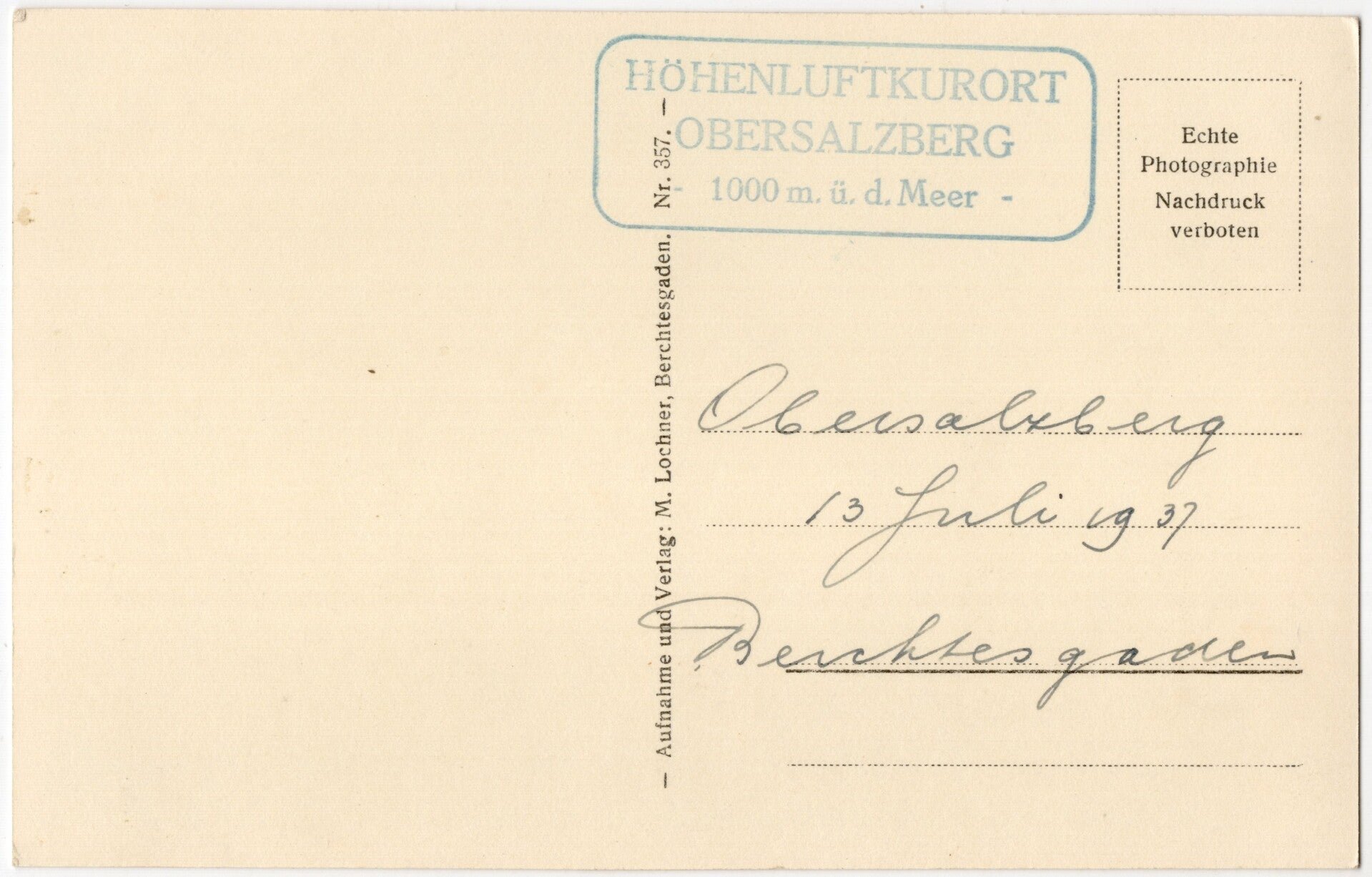 Original WW2 German Postcard - Adolf Hitler with a Little Girl (1937) — image 2