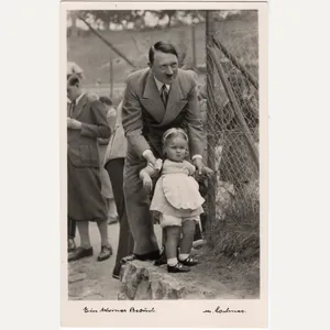 Original WW2 German Postcard - Adolf Hitler with a Little …