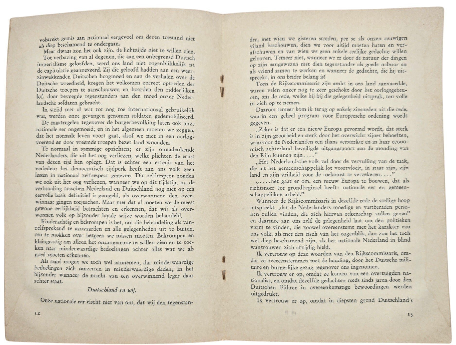 Original WW2 Dutch Collaboration Brochure - Nederland en het Nieuwe Europa, Arnold Meijer (1940) — image 3