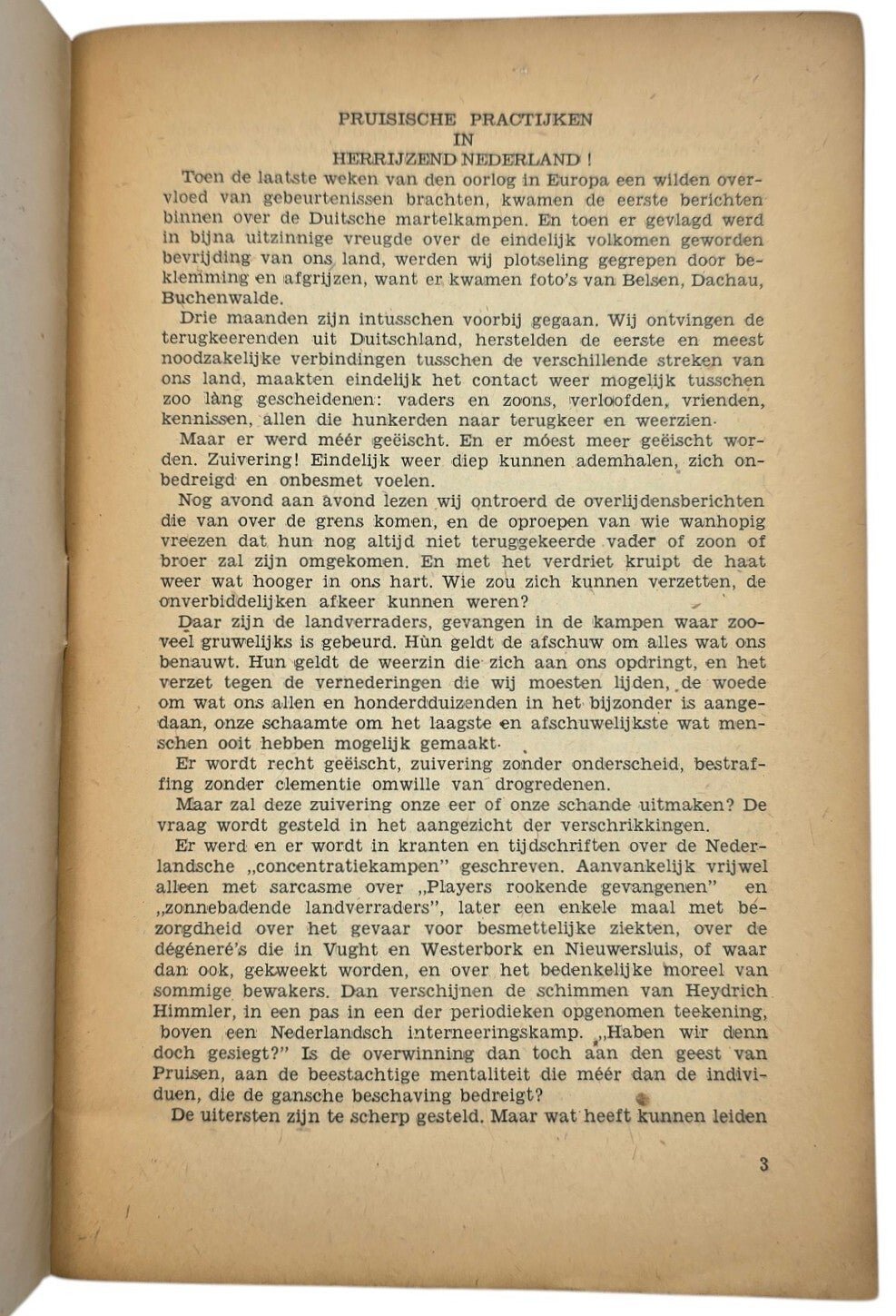 Original WW2 Dutch Collaboration Brochure - Pruisische Practijken in Herrijzend Nederland, Arnold Meijer (1945) — image 2