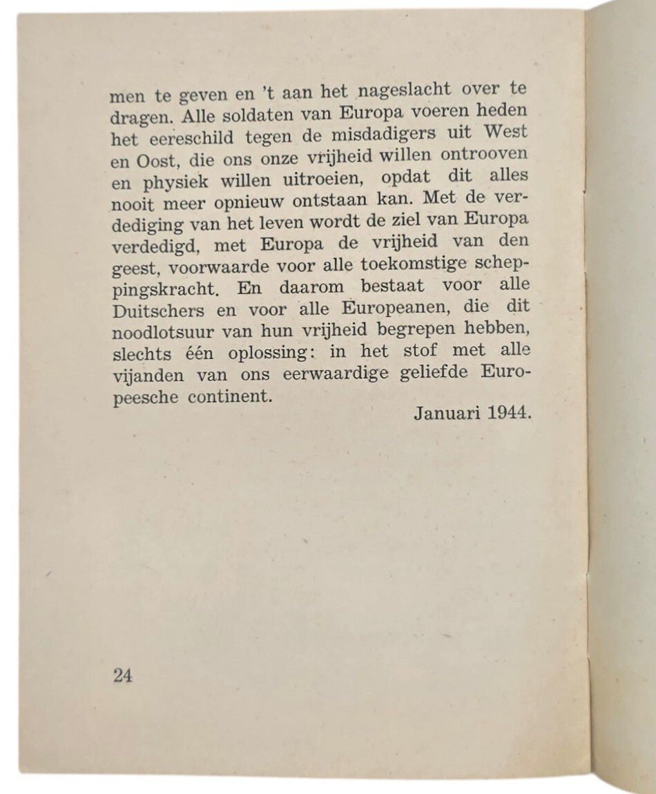 Original WW2 Dutch Brochure - Duitsche en Europeesche Geestesvrijheid, Alfred Rosenberg (1944) — image 3