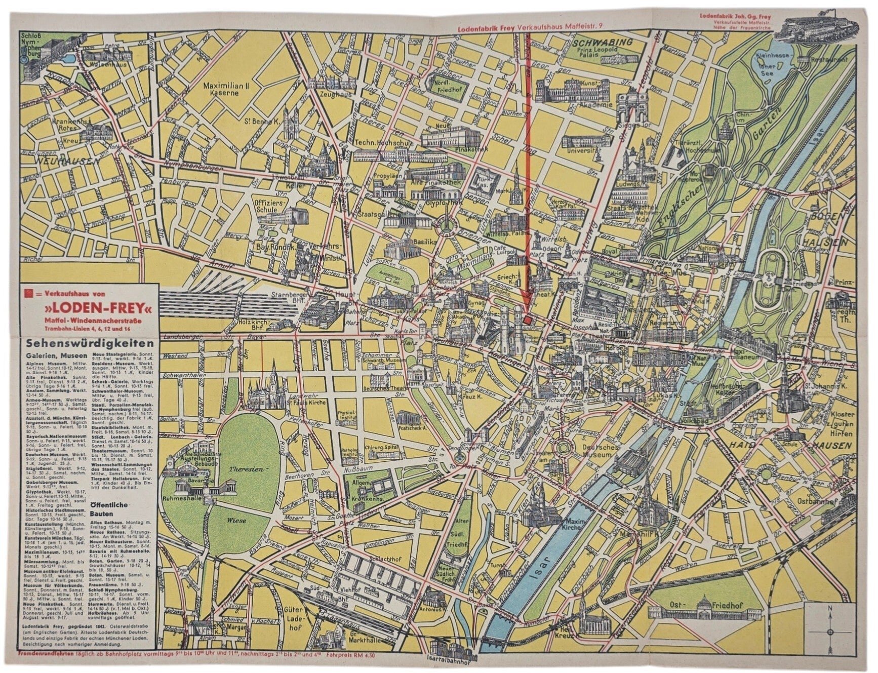 Original WW2 German Document - Stadtplan von München, Loden-Fabrik Joh. GG. Frey — image 4