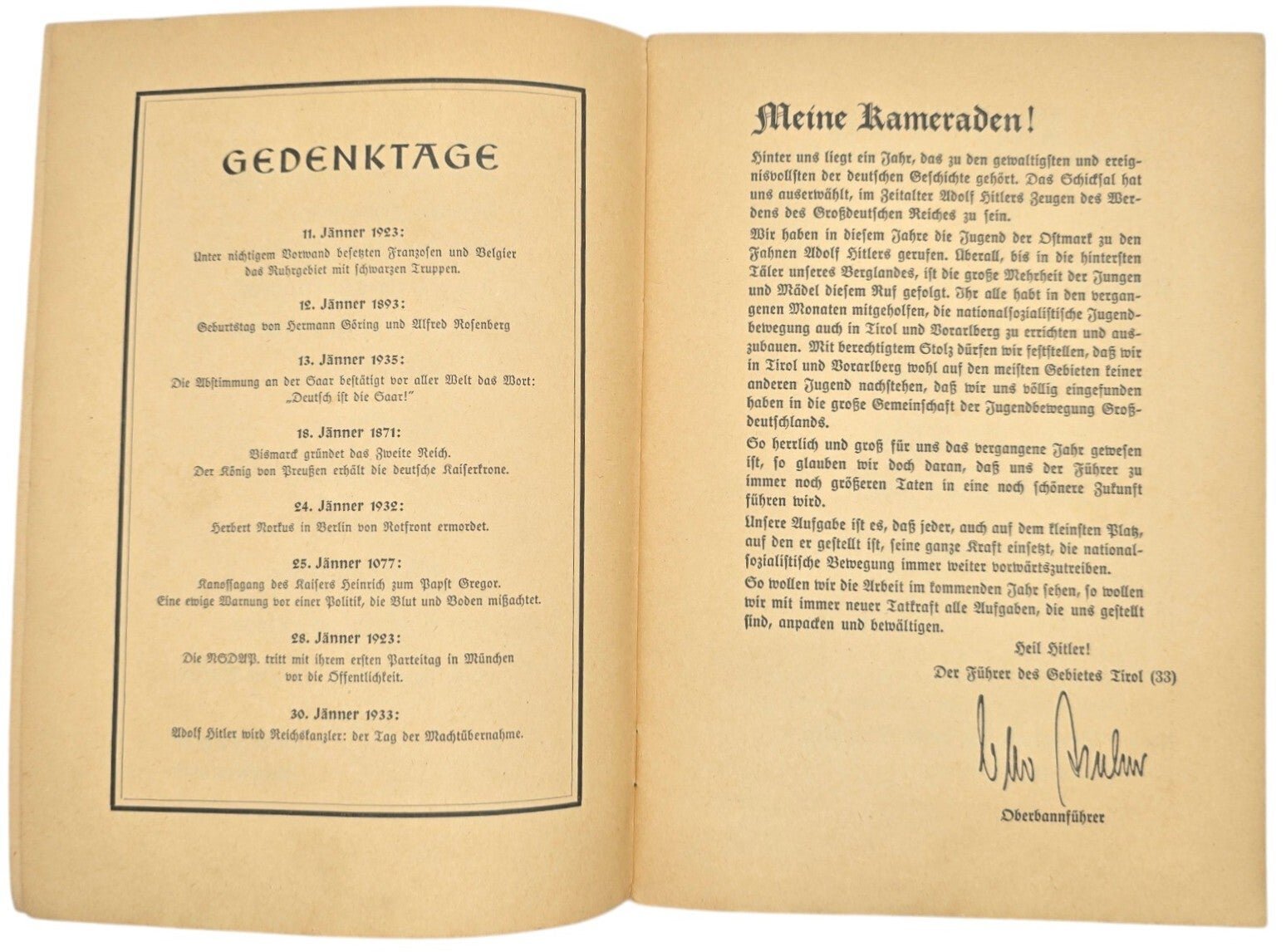 Original WW2 German HJ Magazine - HJ Führerdienst Gebiet Tirol (33) Folge 1 (1939) — image 3