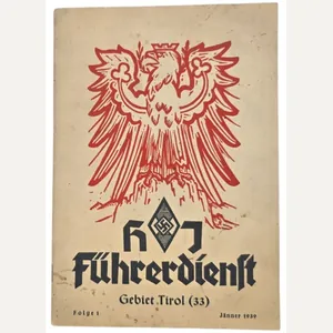 Original WW2 German HJ Magazine - HJ Führerdienst Gebiet Tirol …