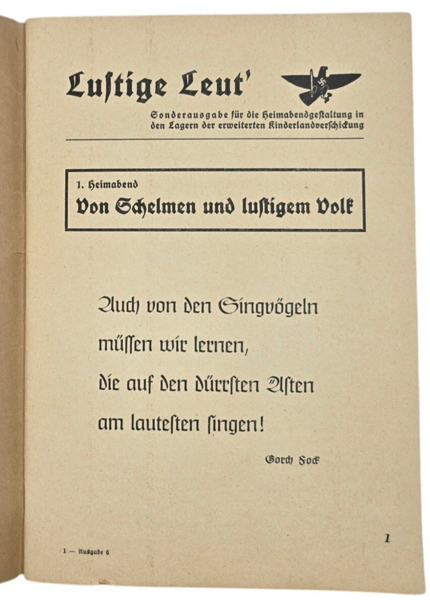 Original WW2 German HJ Magazine - Schulungsdienst der Hitlerjugend DJ Sondernummer Lustige Leut — image 2