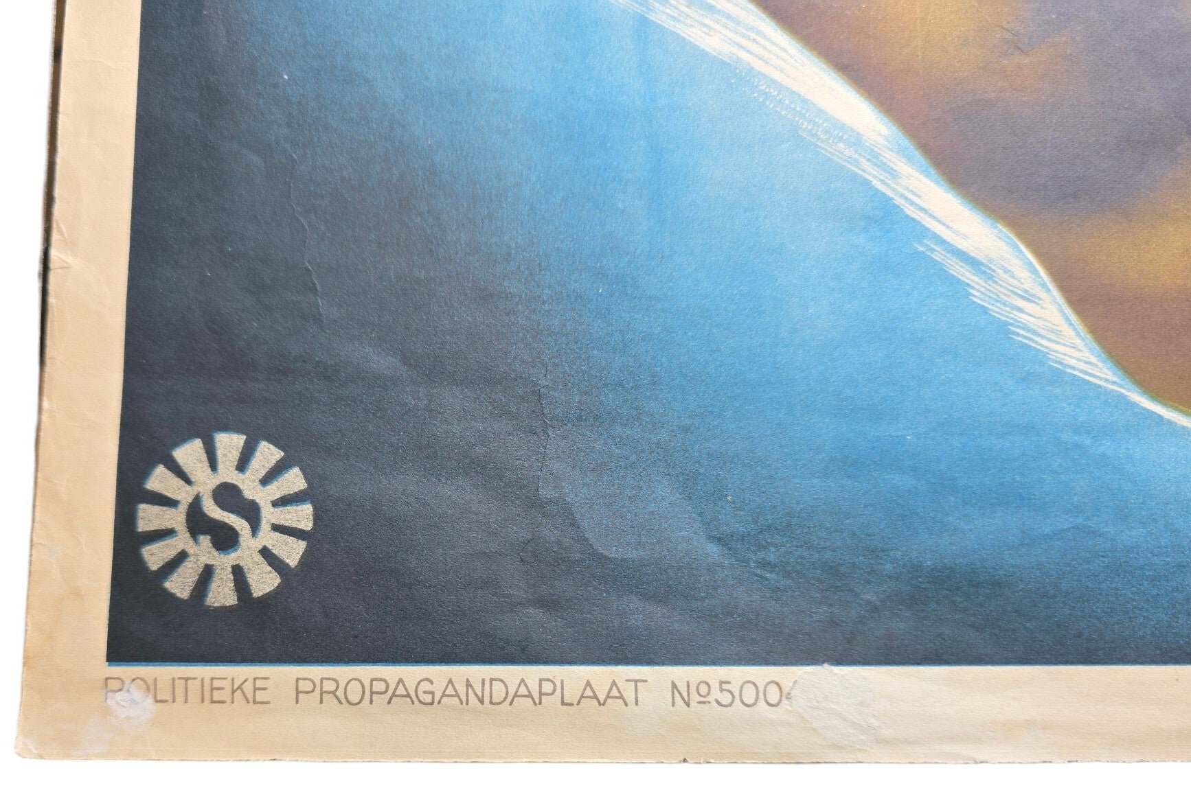 Original WW2 Dutch Collaboration NSB Poster - Een Nieuw Nederland in een Nieuw Europa, Strijdt mee in de NSB — image 4