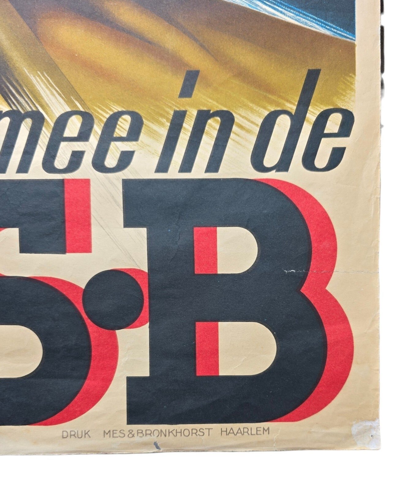 Original WW2 Dutch Collaboration NSB Poster - Een Nieuw Nederland in een Nieuw Europa, Strijdt mee in de NSB — image 6