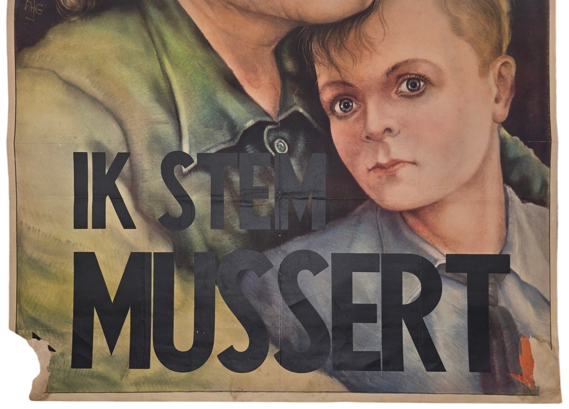 Original WW2 Dutch Collaboration NSB Poster - Ik stem Mussert (1937) — image 3