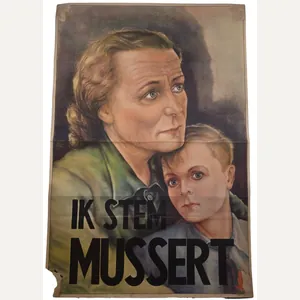 Original WW2 Dutch Collaboration NSB Poster - Ik stem Mussert …