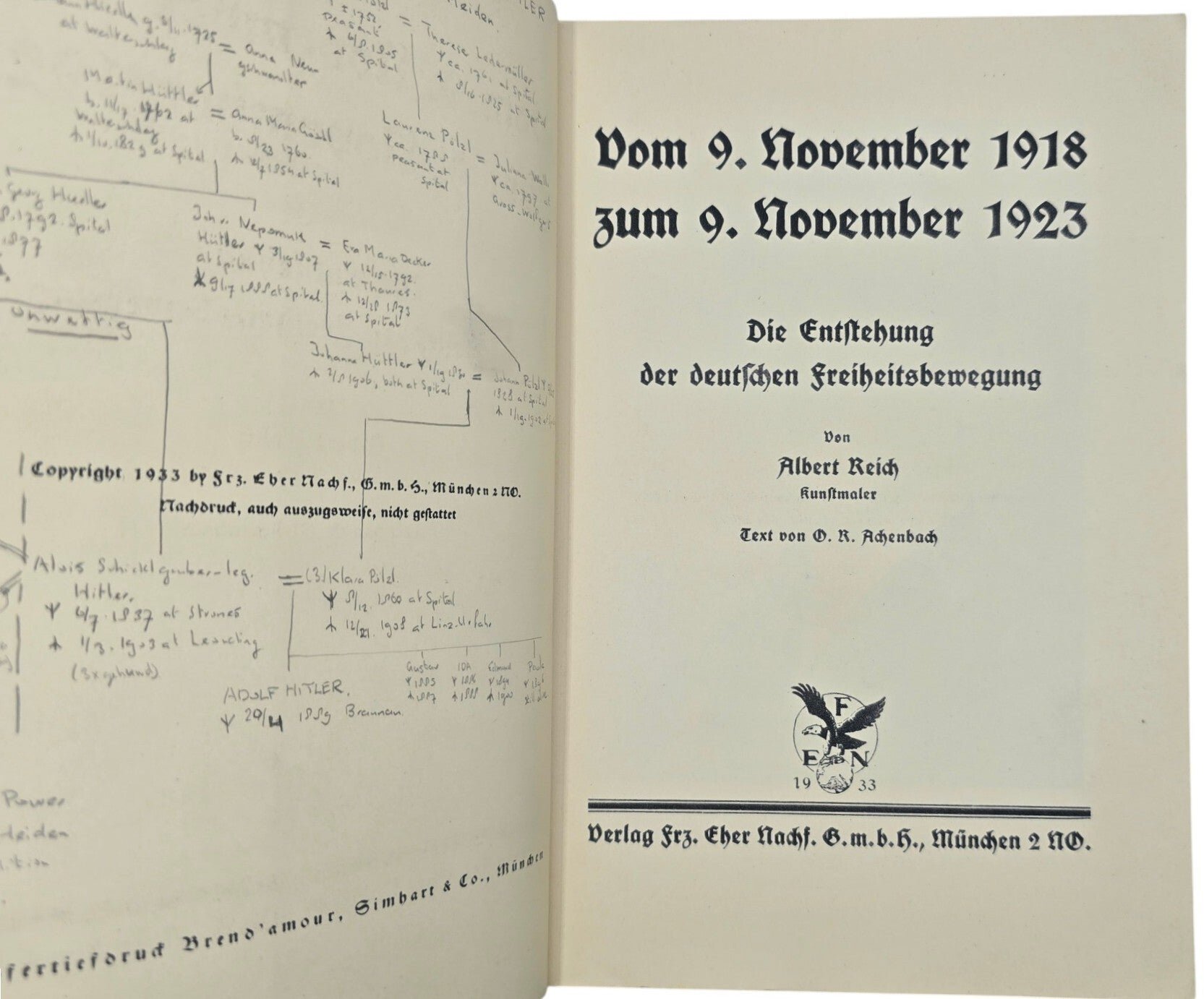 Original WW2 German NSDAP Book - Vom 9 November 1918 zum 9 November 1923, Die Entstehung der deutschen Freiheitsbewegung (1933) — image 3