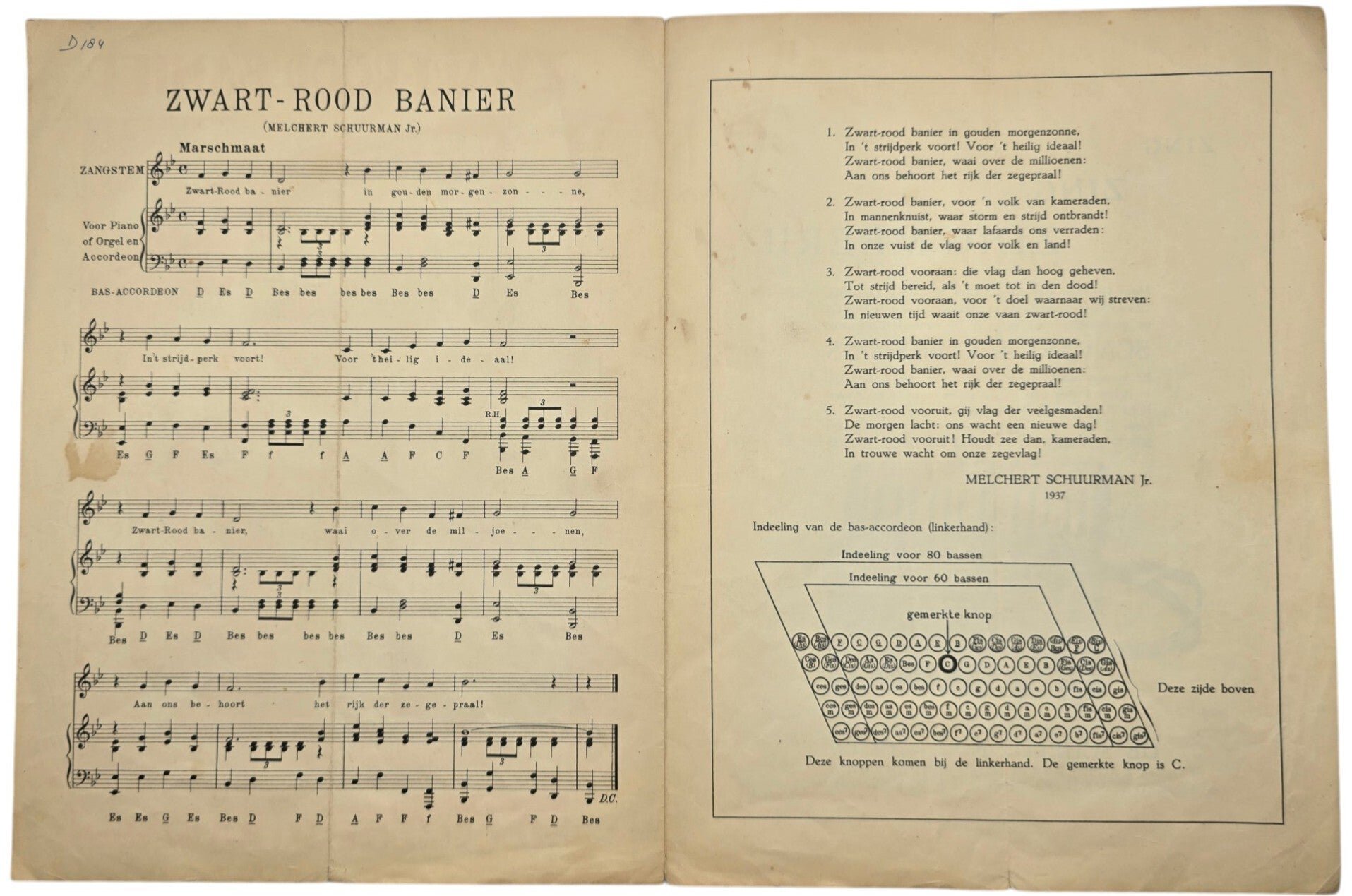 Original WW2 Dutch Collaboration NSB Document - Song Zwart-Rood Banier, Melchert Schuurman — image 2