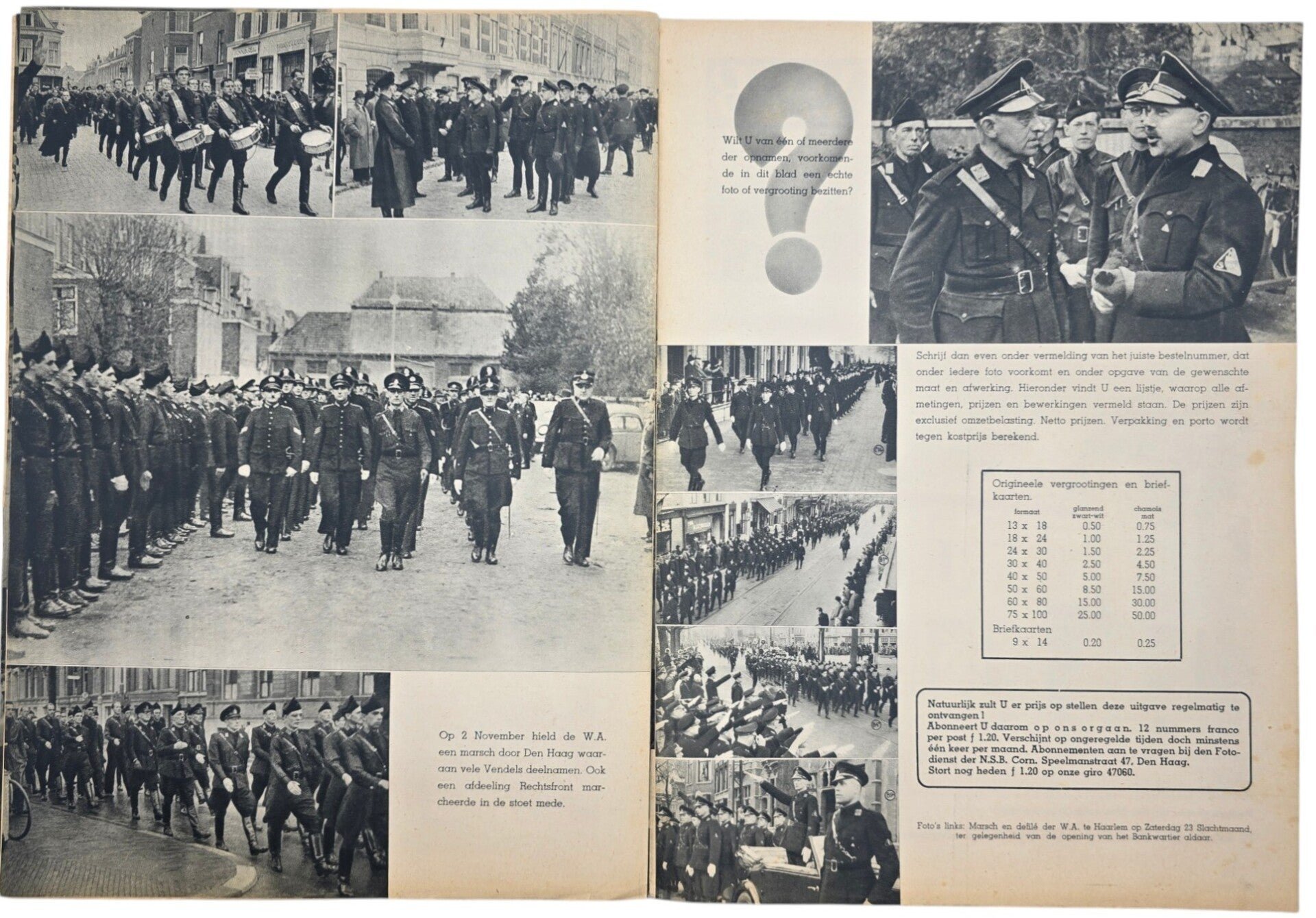 Original WW2 Dutch Collaboration NSB Magazine - Fotonieuws, 1st year No. 1 ''WA in Amsterdam'' (1941) — image 6