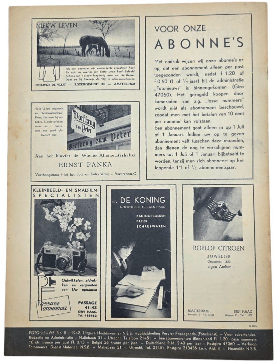 Original WW2 Dutch Collaboration NSB Magazine - Fotonieuws, 2de year No. 5 ''De Leider verjaart'' (1942) — image 6