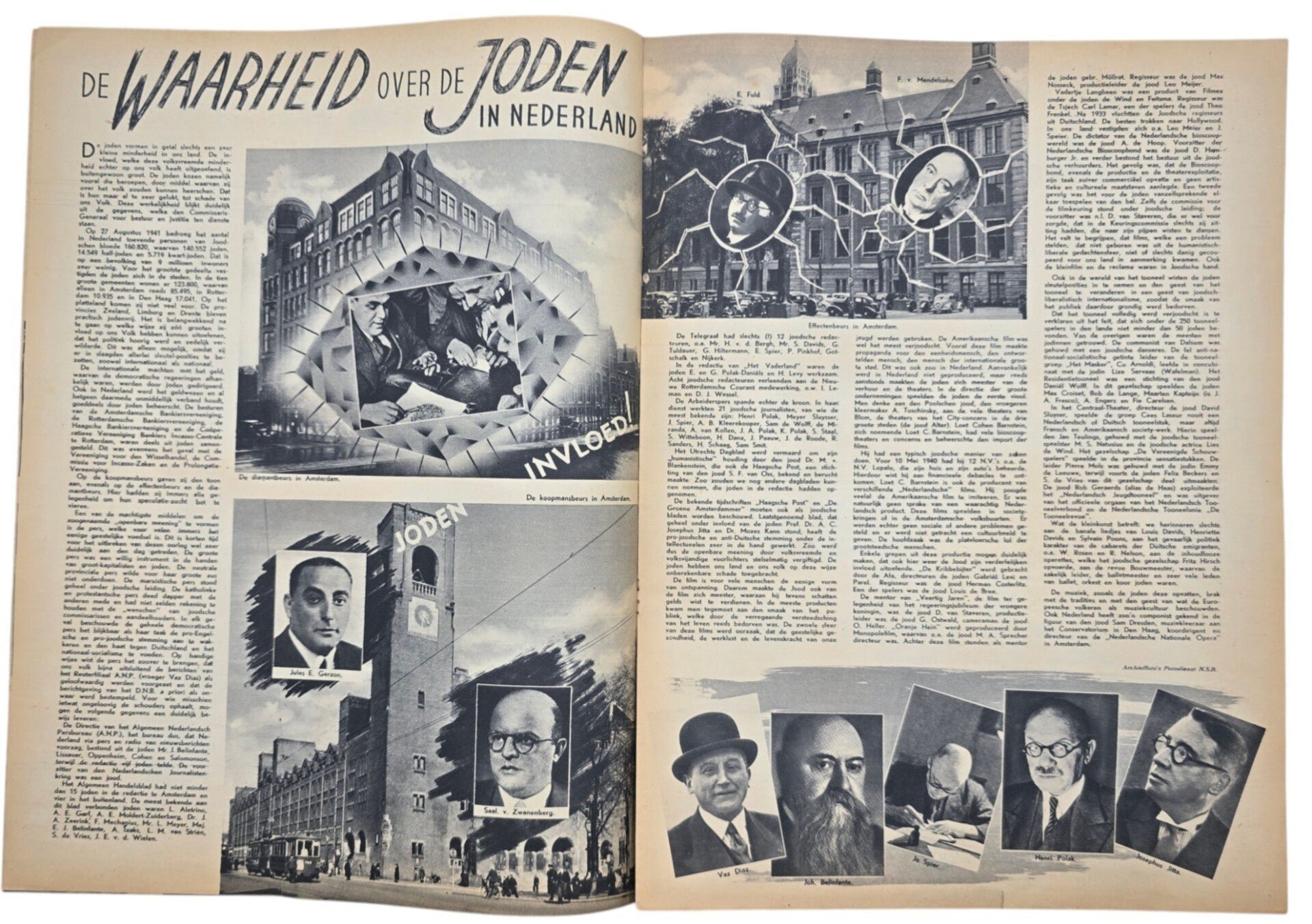 Original WW2 Dutch Collaboration NSB Magazine - Fotonieuws, 2nd year No. 6 ''Joodsche invloed in Nederland'' (1942) — image 4