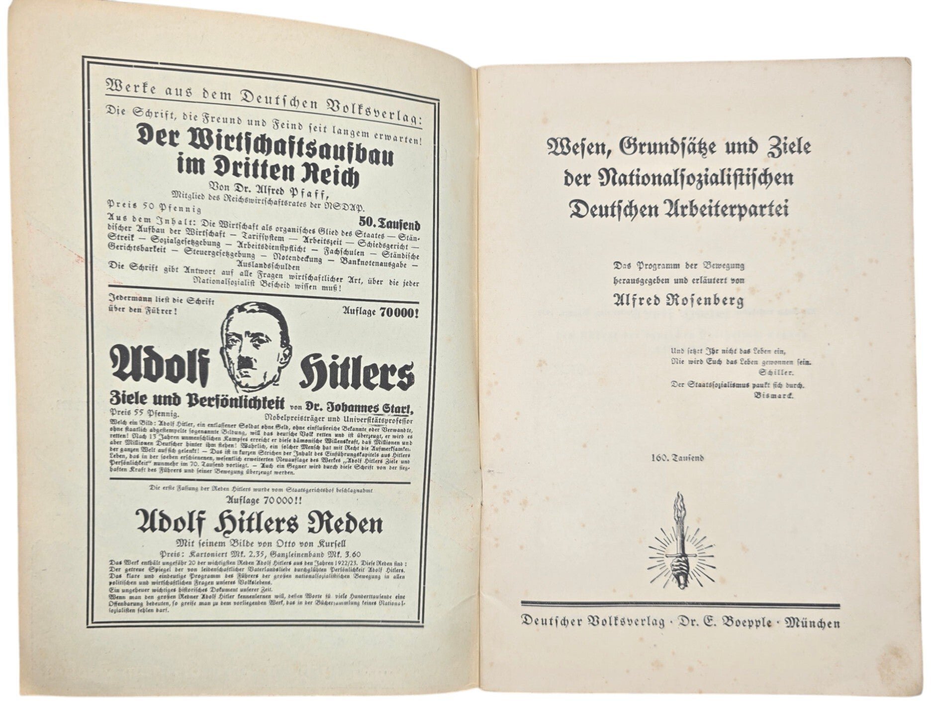 Original WW2 German NSDAP Brochure - Wesen, Grundsätze und Ziele der NSDAP, Das Programm, Alfred Rosenberg (1932) — image 2