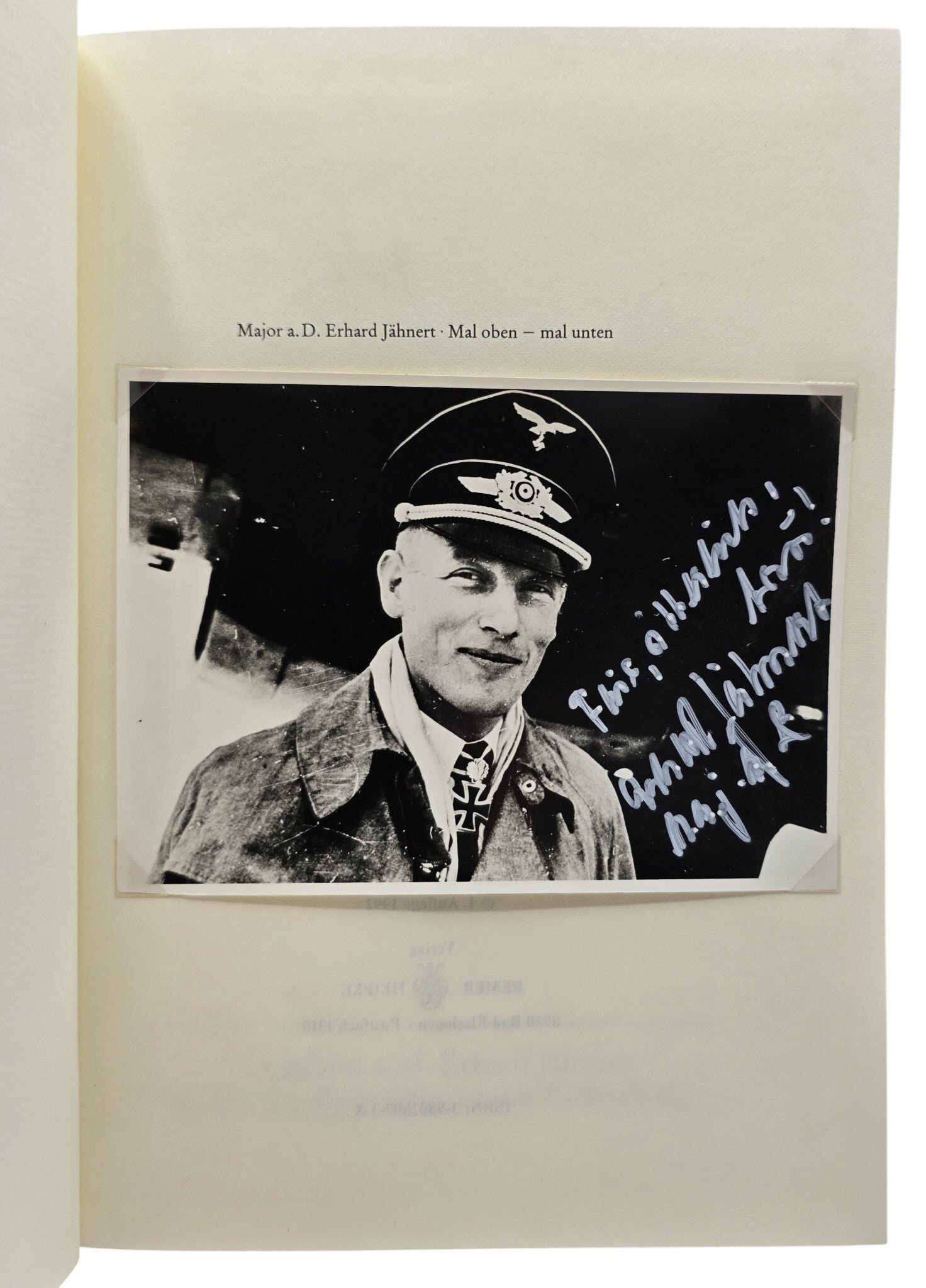 Original German Book – Mal oben - Mal unten, Erhard Jähnert , SIGNED! (1992) — image 2