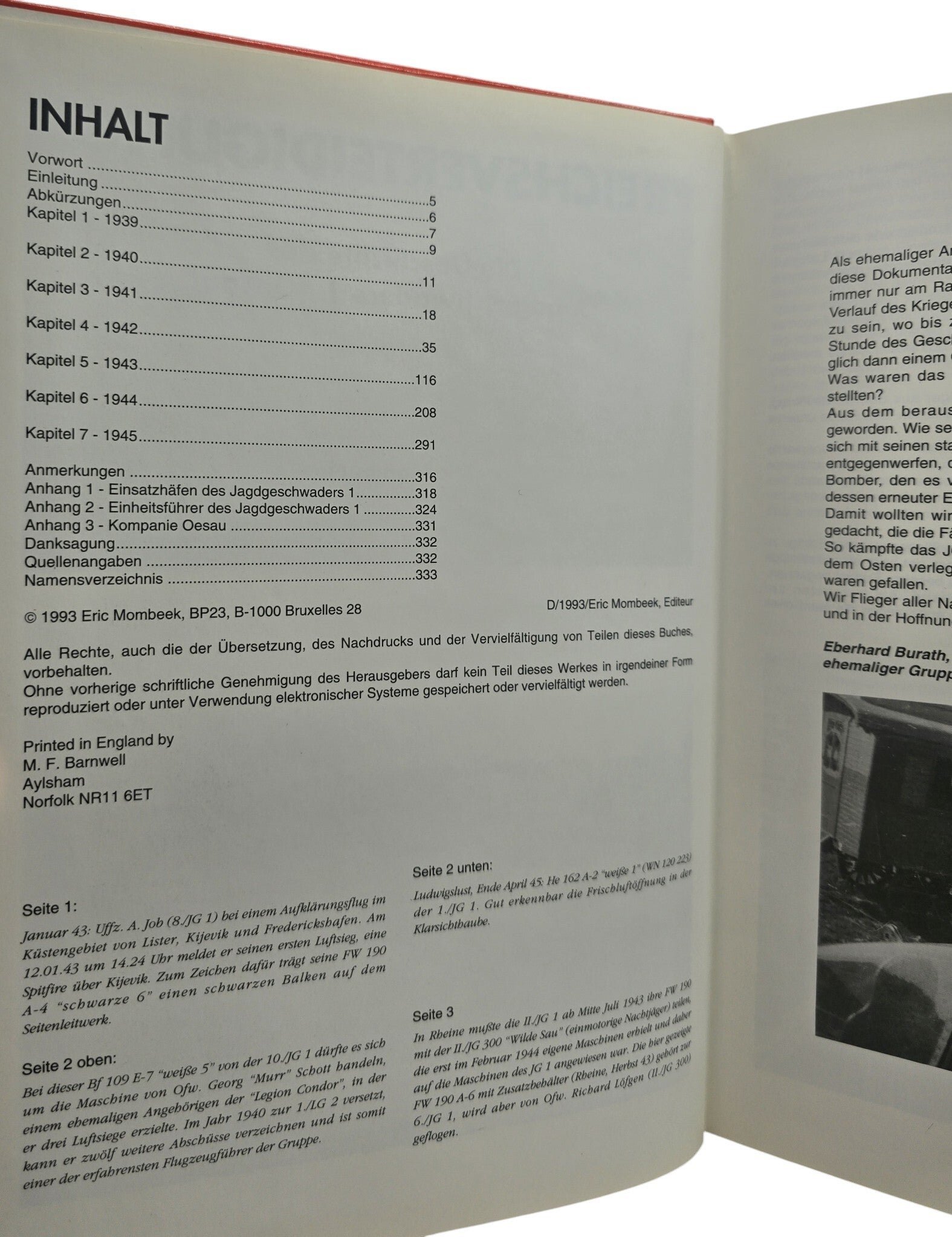 Original German Book – Reichsverteidigung: Die Geschichte des Jagdgeschwaders 1 'Oesau', Eric Mombeek (1993) — image 2