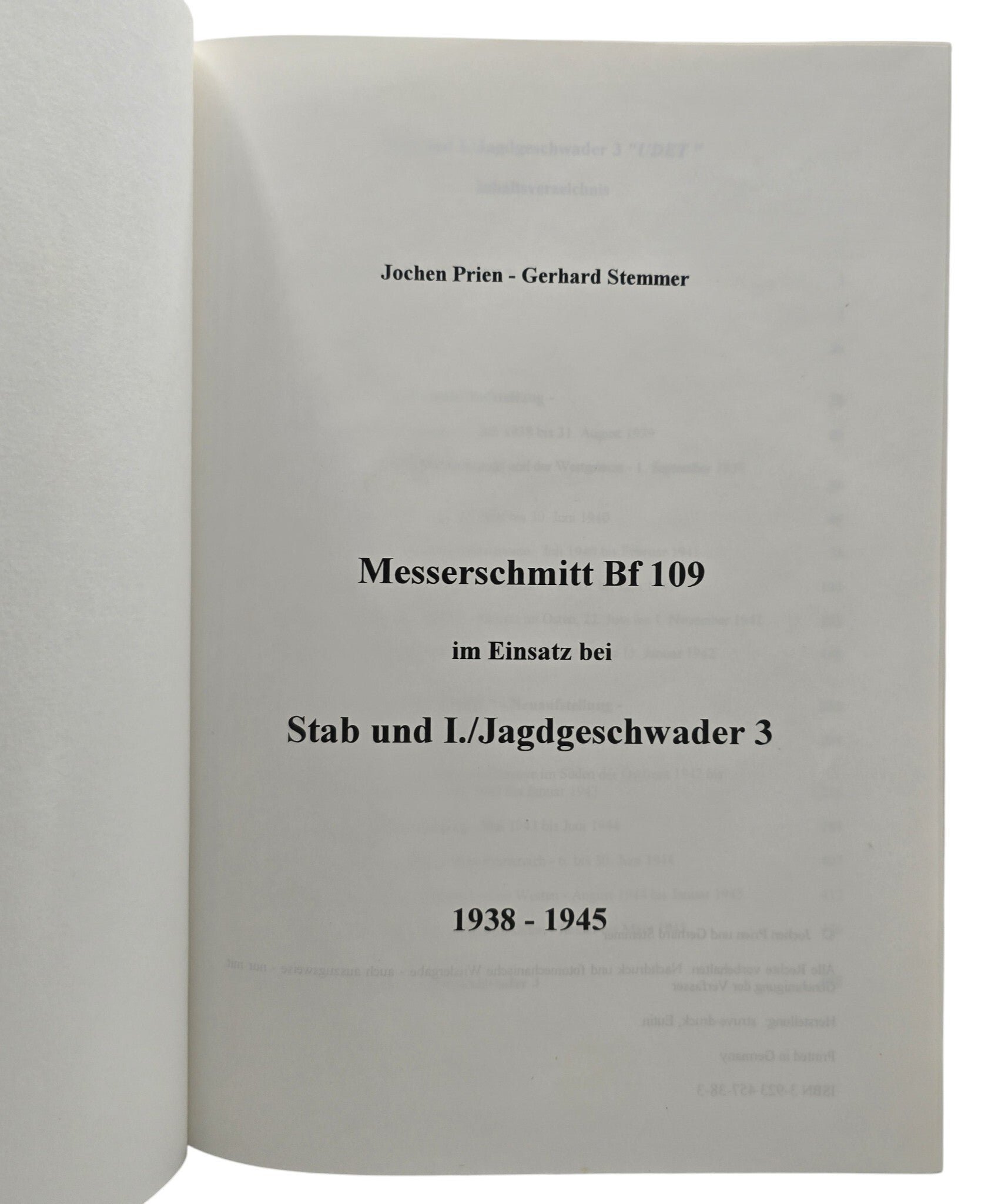 Original German Book – Messerschmitt Bf 109 im Einsatz bei Stab und I./Jagdgeschwader 3, Jochen Prien, Gerhard Stemmer (1997) — image 2