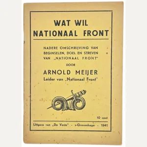 Original WW2 Dutch Collaboration Brochure - Wat wil Nationaal Front, …