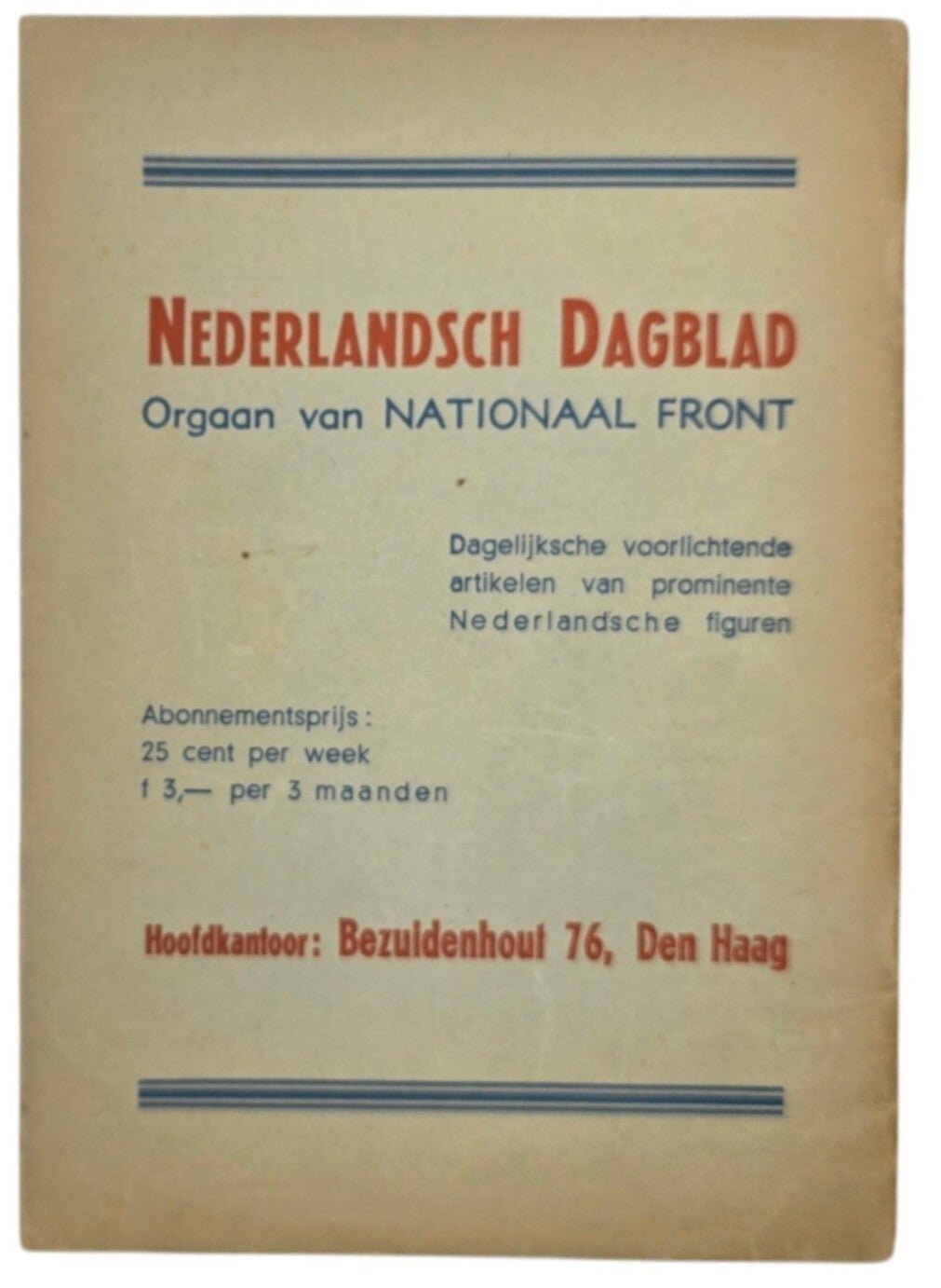 Original WW2 Dutch Collaboration Brochure - Nederland in den Branding, Arnold Meijer (1940) — image 4