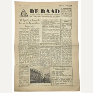 Original WW2 Dutch Collaboration NSB Newspaper - De Daad Amsterdam …