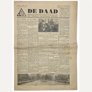 Original WW2 Dutch Collaboration NSB Newspaper - De Daad Amsterdam …
