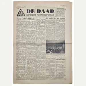 Original WW2 Dutch Collaboration NSB Newspaper - De Daad Amsterdam …