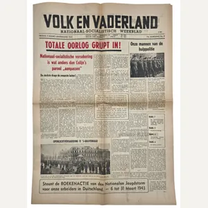 Original WW2 Dutch Collaboration Newspaper - Volk en Vaderland, 11th …