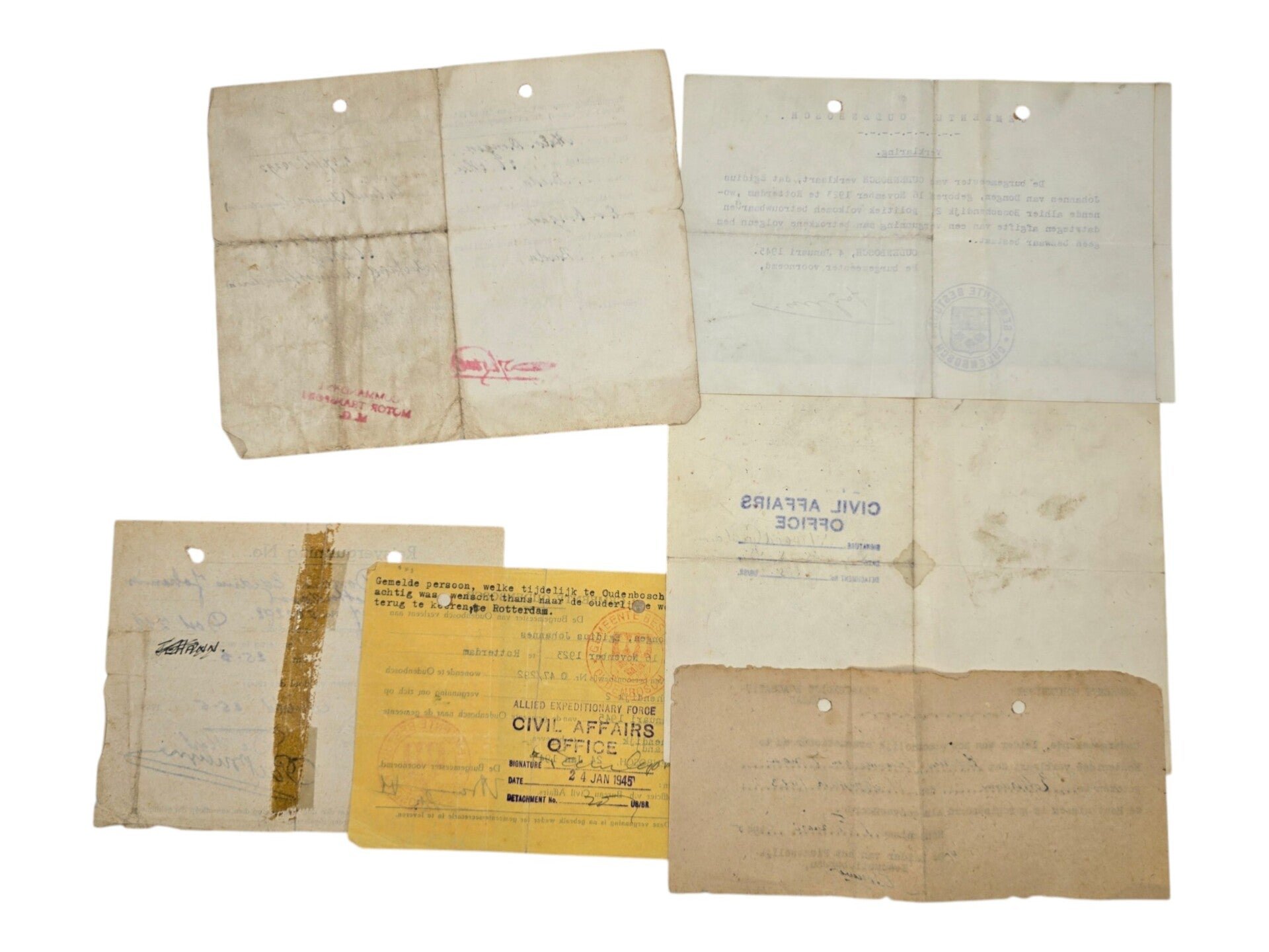 Original WW2 Dutch Document - Liberation ID set Rotterdam Oudenbosch (1945) — image 2