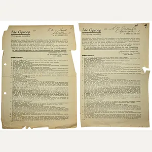 Original WW2 Dutch Document - Order to work in Heemstede …