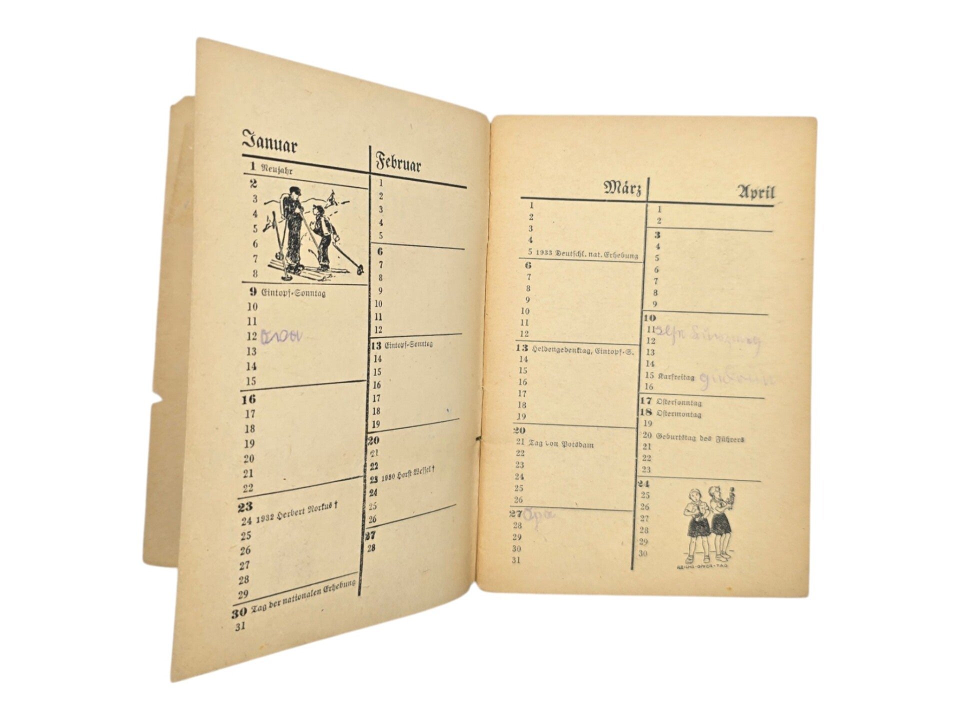 Original WW2 German HJ Brochure - Hitler Jugend Freudenborn 1940 Jahrbüchlein für Jungen und Mädel, Ernst Bilbricht (1938) — image 3