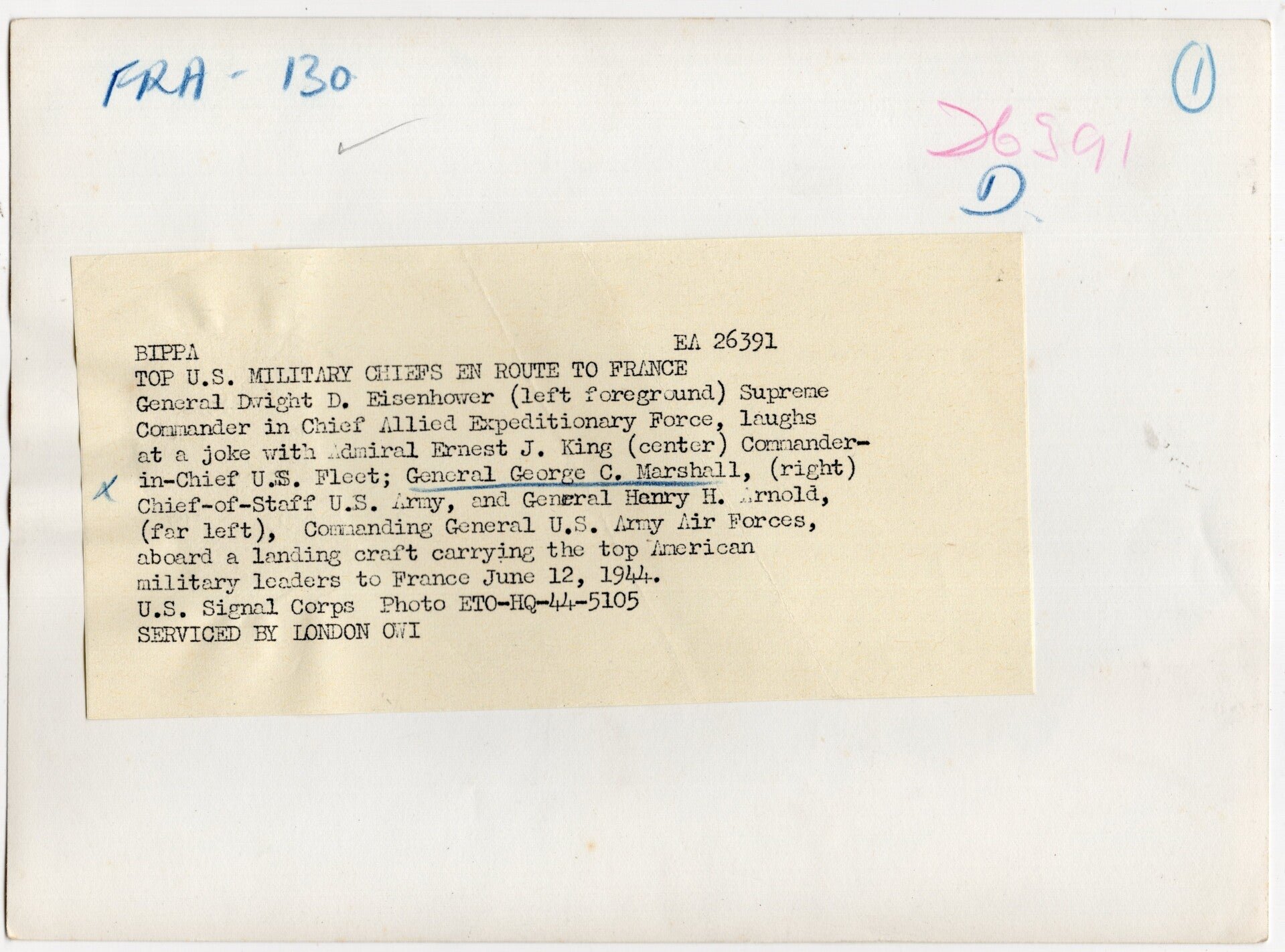 Original WW2 US Press Photo - General Dwight D. Eisenhower crossing the English Channel just after D-Day, Operation Overlord (1944) — image 2