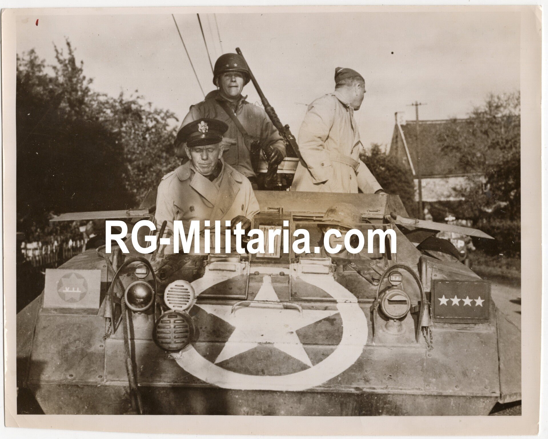 Original WW2 US Press Photo - General Marshall with Major General Joseph Collins, 7th US Army, Siegfried Line (1944) — image 3