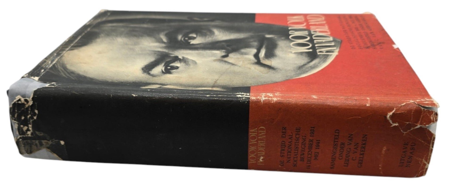 Original WW2 Dutch Collaboration NSB Book - Voor Volk en Vaderland, rare black leather edition with dustcover (1941) — image 9