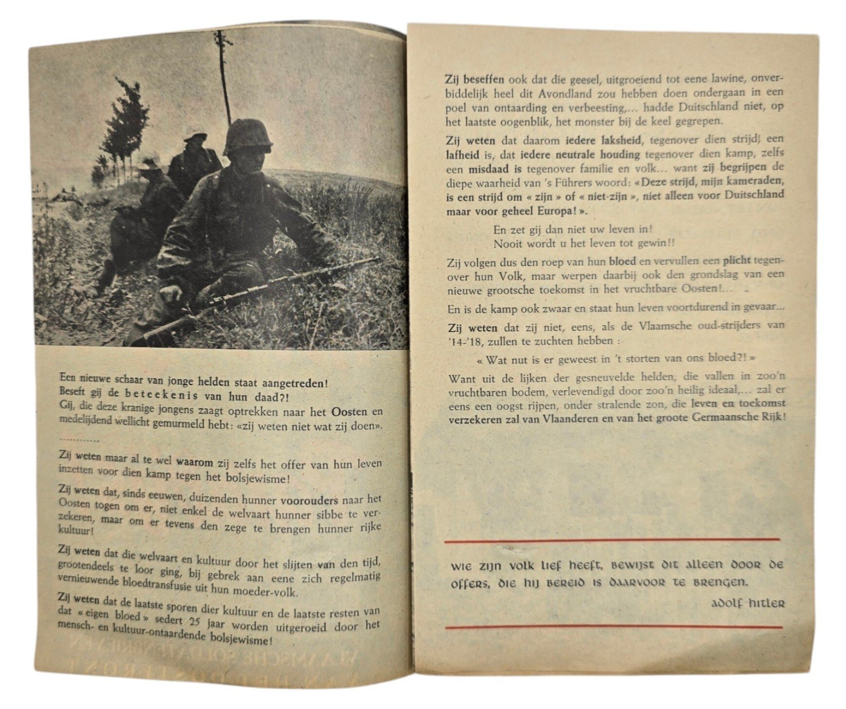 Original WW2 Flemish Waffen SS Volunteer Document - Recruitment flyer Wij zagen het Sovjetparadijs! Vlaamse soldatenbrieven van het Oostfront (1942) — image 2