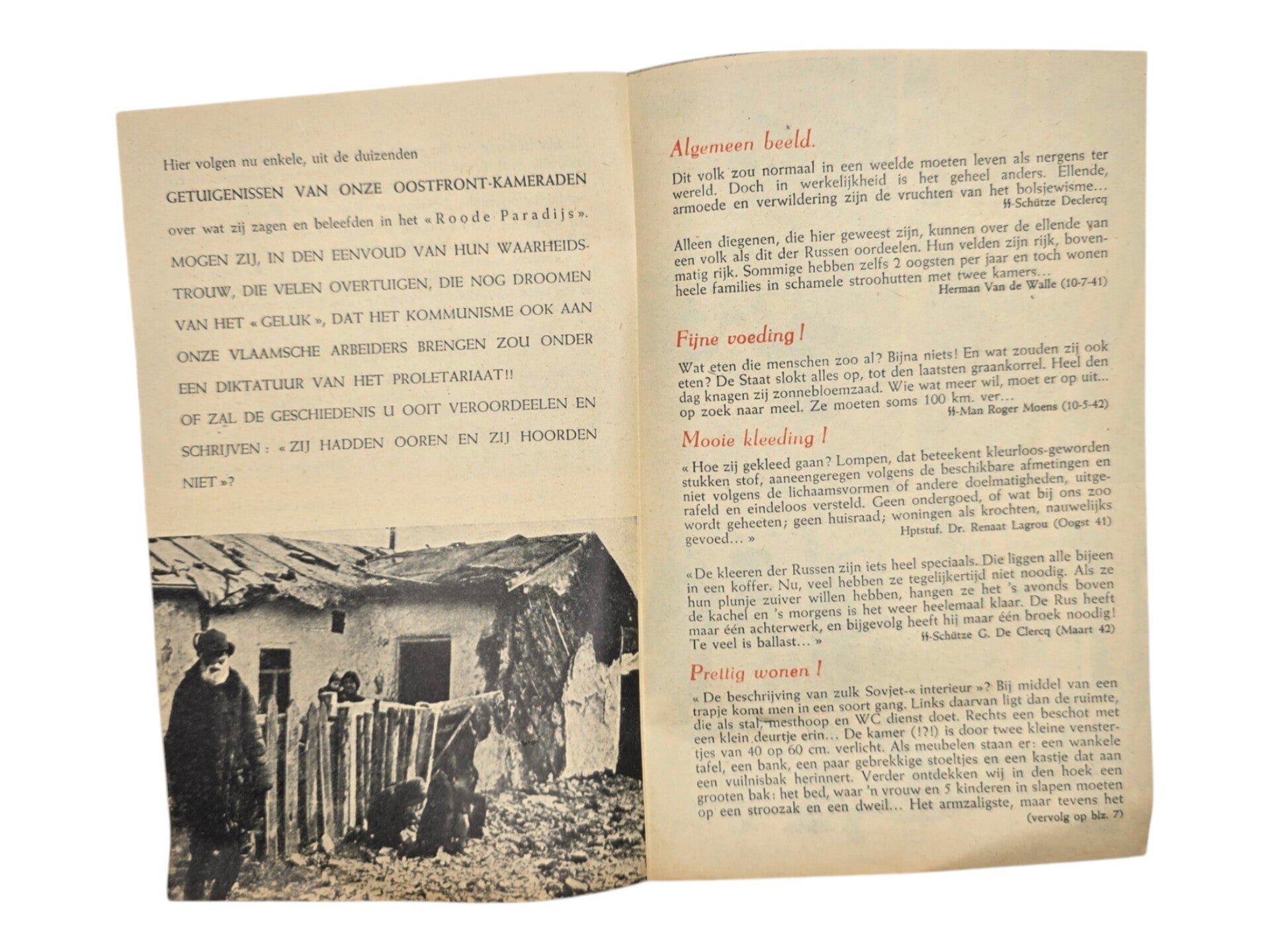 Original WW2 Flemish Waffen SS Volunteer Document - Recruitment flyer Wij zagen het Sovjetparadijs! Vlaamse soldatenbrieven van het Oostfront (1942) — image 3