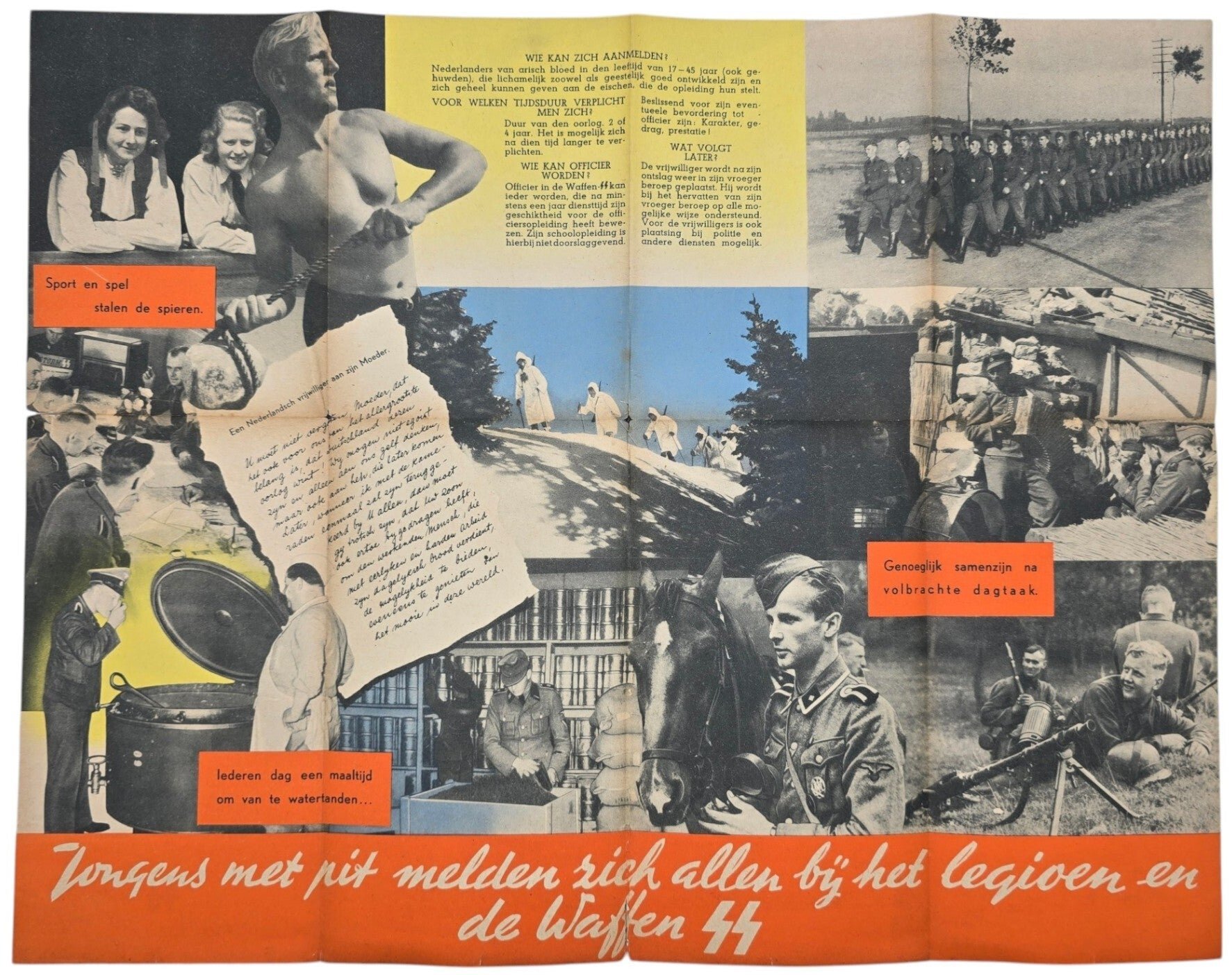 Original WW2 Dutch Waffen SS Volunteer Document - Recruitment flyer Dat's 'n leven van Stavast — image 4