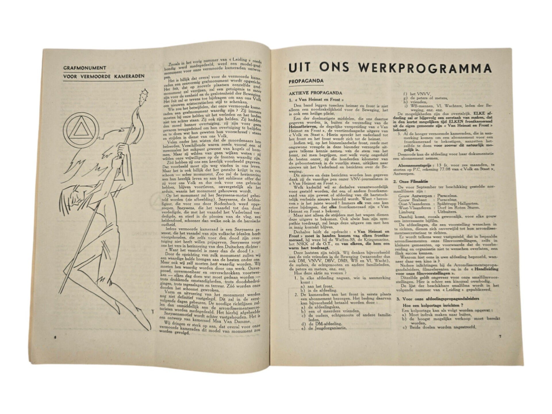 Original WW2 Belgian Collaboration VNV Magazine - Leiding, Orgaan voor het kader van het VNV, September (1944) — image 3