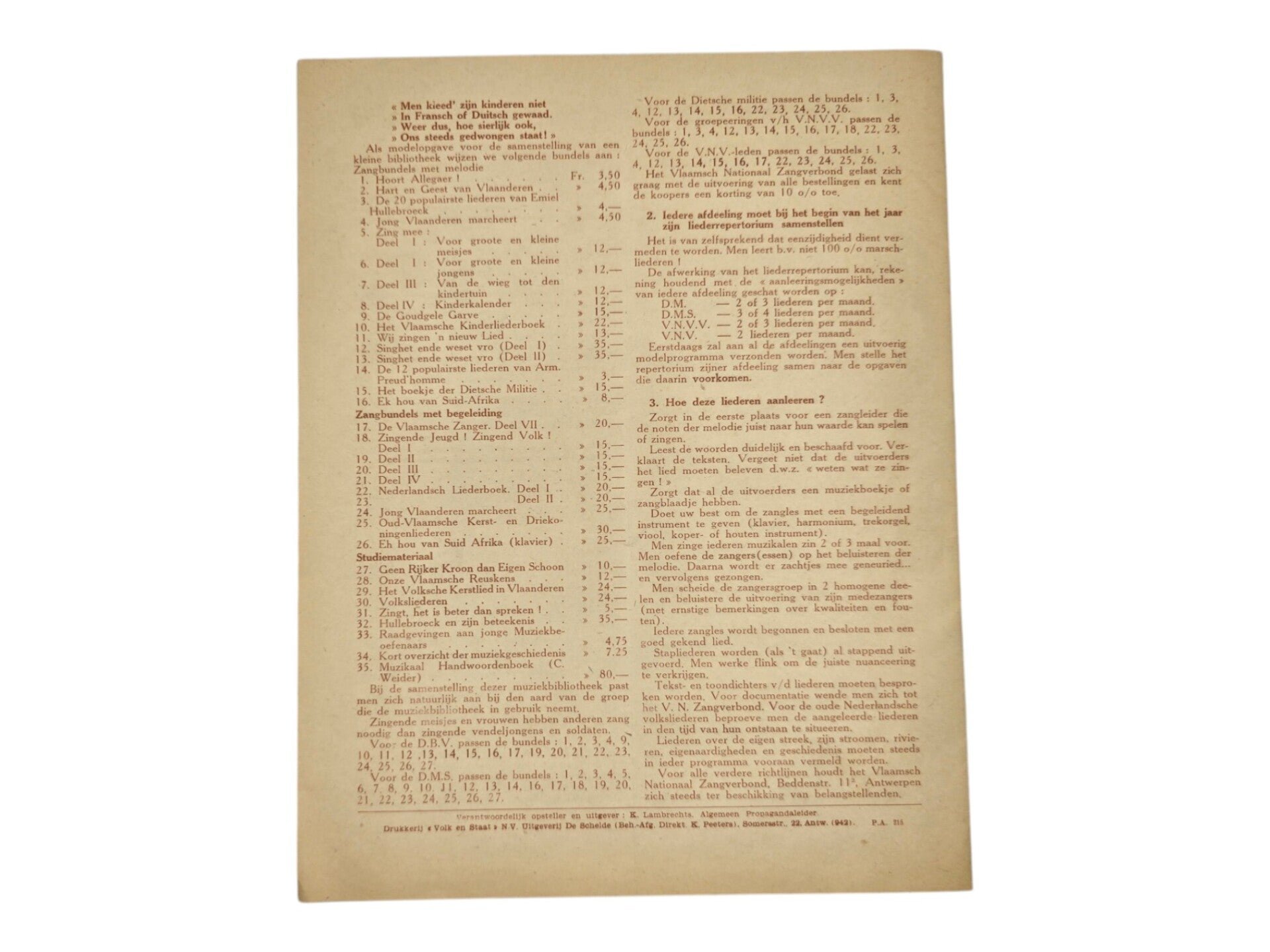 Original WW2 Belgian Collaboration VNV Magazine - Leiding, Orgaan voor het kader van het VNV, September (1944) — image 4