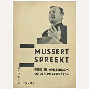 Original WW2 Dutch Collaboration NSB Brochure - Mussert spreekt, rede …