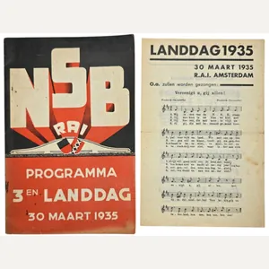 Original WW2 Dutch Collaboration NSB Brochure - Programma 3en Landdag, …