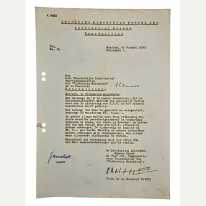 Original WW2 Dutch Collaboration WHN Document - Winterhulp Nederland circular …