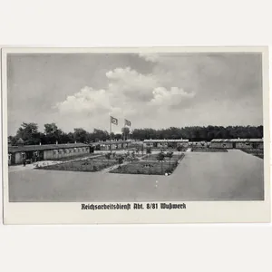 Original WW2 German RAD Postcard - Reichsarbeitsdienst Abt. 8/81 Wusswerk …