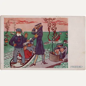 Original WW1 Allied Postcard - Friede? (1918)